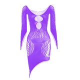 Purpdrank - Sexy Hollow Out Long Sleeve Bandage Dress Women Summer Fashion Streetwear Outfits Lace Club Party Dresses