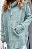 Purpdrank - Cowl Neck Pockets Hooded Sweater