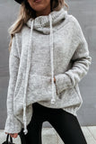 Purpdrank - Cowl Neck Pockets Hooded Sweater