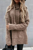 Purpdrank - Cowl Neck Pockets Hooded Sweater