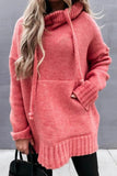 Purpdrank - Cowl Neck Pockets Hooded Sweater
