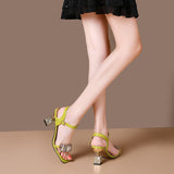 Purpdrank - Newest Crystal Chain Women Sandals Summer Party Wedding Sexy Fashion Peep Toe Crystal Strage Heels Shoes Ladies Banquet Pumps