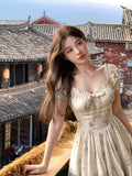Purpdrank - 2023 French Vintage Floral Dress Female Casual Elegant Y2k Mini Dress Women Outwear Beach Short Party Dress Office Lady Korean