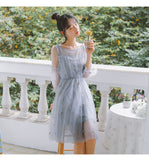 Purpdrank - Summer dress women y2k Stars Harajuku Ribbon Dress Flare Sleeve Elegant Party Midi Dress Velvet for women  lovely party gothic
