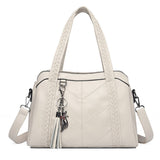 Purpdrank - New Women Leather Luxury Handbags Designer Big Capacity Tote Bag Vintage female Hand Crossbody Bags Top-Handle Shoulder Bag