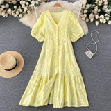 Purpdrank - Summer Vintage Women Embroidery Dress White Lace Vocation Tunic Beach Dress 2 Piece Sets