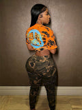 Purpdrank - Women Tiger Print Graphic Crop Tee Top O-neck Short Sleeve Y2k Slim Fit Orange T Shirt 2023 Summer Sexy Streetweawr Cotton Tees