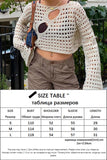 Purpdrank - Y2K Hollow Out Cropped Top Women Vintage Loose Distressed Crochet Pullovers Female Casual Fairycore Chic Crop Knit Smock Cloth