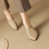 Purpdrank - 2023 Summer Women Shoes Genuine Leather Pointed Toe Women Sandals Solid Modern Sandals for Women Chunky Heel Women's Mules Shoes