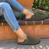 Purpdrank - Fashion Women's Suede Mules Slippers Boston Clogs Cork Insole Sandals With Arch Support Outdoor Beach Slides Home Shoes