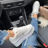 Purpdrank - Platform White Shoes Woman Sneakers Fashion Ladies Trainers Baskets Femme Casual Chunky Sneakers Woman Big Size 43