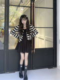 Purpdrank - Knitted Kawaii Lace Dress Women Knit Wrap Short Dresses Party Evening Korean Fashion Knitwear Autumn Robe Female