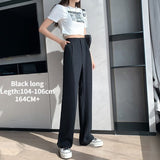 Purpdrank - 2023 Womens Fashion Casual High Waist Loose Wide Leg Pants for Women Spring Autumn New Female Floor-Length White Suits Pants Ladies Long Trousers