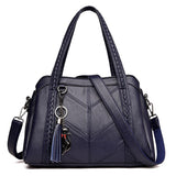 Purpdrank - New Women Leather Luxury Handbags Designer Big Capacity Tote Bag Vintage female Hand Crossbody Bags Top-Handle Shoulder Bag