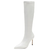 Purpdrank - Winter New Women High Boots Fashion Pointed Toe Side Zipper Ladies Elegant Long Boots Thin High Knee High Boots