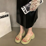 Purpdrank - 2023 Summer Beach Shoes Fashion High Platform Wedegs Heel Women Slippers Casual Open Toe Ladies Slides Female Outdoor Sandals