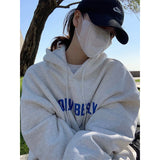 Purpdrank - Womens Clothing Grey Vintage Street Sweatshirt Hoodie Letter Printing Long Sleeves Casual Warm Oversize Baggy Ladies Tops Autumn
