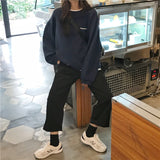 Purpdrank - Hoodies Women Fashion Harajuku Letter Simple Spring Thin All-match Femme Sweatshirt Korean Chic Streetwear Black Girls Pullovers
