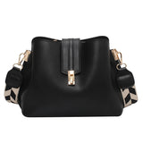 Purpdrank - Vintage Simple Small PU Leather Bucket Crossbody Bag for Women 2023 Designer Fashion Lady Luxury Black Shoulder Handbag