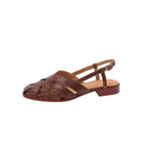 Purpdrank - New 2023 Summer Sandals Shoes for Women Round Toe Low Heel Sandals French Vintage Roman Shoes Women Sandals Zapatos Mujer Shoes