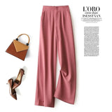 Purpdrank - Fashion Loose Office Lady Wide Leg Pants Casual Korean Women Elastic High Waist Straight Trousers Summer Suit Pants New