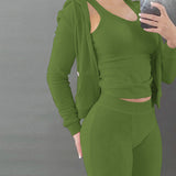 Purpdrank - Cropped Jacket Tracksuit Two Piece Set Elegant 2 Pieces Sets Women Luxury Outfit Sweatsuit Velour Zip Up Hoodie Jackets