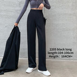 Purpdrank - 2023 Womens Fashion Casual High Waist Loose Wide Leg Pants for Women Spring Autumn New Female Floor-Length White Suits Pants Ladies Long Trousers