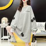 Purpdrank - Snowflake Appliques Korean Fashion Elegant Lace Long Sleeve Pullover Tunic Top Female Autumn Casual Oversized Sweatshirt Women