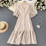 Purpdrank - Summer Vintage Women Embroidery Dress White Lace Vocation Tunic Beach Dress 2 Piece Sets