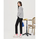 Purpdrank - Women Sweatshirts with Hat Autumn Long Sleeve O Neck Loose Hoodies Stripe Embroidery Chic Casual Streetwear Pullove