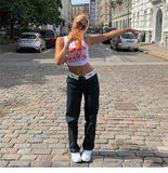 Purpdrank - Y2k Streetwear Casual Cargo Pants Women Straight High Waist Baggy Pants Fashion Slim Zipper Multiple Pockets Sports Pants