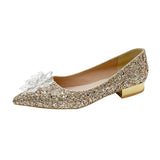 Purpdrank - New Bridal Wedding Shoes Sequined High Heels Pumps Women's Sliver Gold Rhinestone Crystal Shoes Women Crystal Dress Shoes