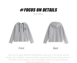 Purpdrank - Women Sweatshirts with Hat Autumn Long Sleeve O Neck Loose Hoodies Stripe Embroidery Chic Casual Streetwear Pullove