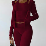 Purpdrank - Cropped Jacket Tracksuit Two Piece Set Elegant 2 Pieces Sets Women Luxury Outfit Sweatsuit Velour Zip Up Hoodie Jackets