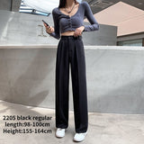 Purpdrank - 2023 Womens Fashion Casual High Waist Loose Wide Leg Pants for Women Spring Autumn New Female Floor-Length White Suits Pants Ladies Long Trousers