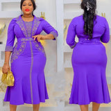Purpdrank - Plus Size African Dresses for Women Dashiki Africa Clothes Ankara Outfits Gown Muslim Turkey Wedding Party Long Maxi Dress