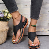 Purpdrank - Women Sandals Shoes Summer Solid Color Buckle Flip Flops Ladies Wedge Sandalias Outdoor Females Beach Shoes Chaussure Femme