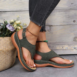 Purpdrank - Women Sandals Shoes Summer Solid Color Buckle Flip Flops Ladies Wedge Sandalias Outdoor Females Beach Shoes Chaussure Femme