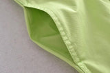 Purpdrank - Eleatic Smocking Green Cotton V Neck Summer Women's Dress Sleevless Long Green Maxi Casual Strapy Dress Solid Female