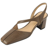 Purpdrank - Genuine Leather Square Toe Sandals