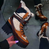Purpdrank - Stitching Warm Thick-Soled Fashion Autumn Winter Boots