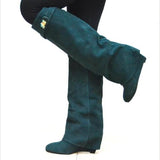 Purpdrank - Stylish Faux Leather Hidden Heel Tall Boots