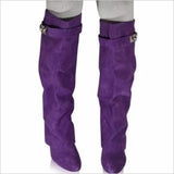 Purpdrank - Stylish Faux Leather Hidden Heel Tall Boots