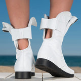 Purpdrank - Women Soft Leather Zipper Summer Boots