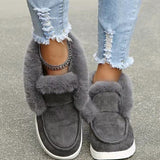 Purpdrank - Black Casual Patchwork Solid Color Round Keep Warm Comfortable Flats Shoes