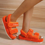 Purpdrank - Orange Fashion Casual Embroidered Patchwork Round Comfortable Shoes