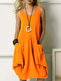 Purpdrank - Women's Sundress Knee Length Dress Sleeveless Summer Hot Casual Black Purple Yellow Orange Brown Gray Light Blue