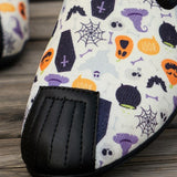 Purpdrank - Halloween Cream White Casual Patchwork Printing Round Comfortable Flats Shoes