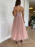 Purpdrank - Women‘s Party Dress Swing Dress Midi Dress Pink Sleeveless Pure Color Mesh Spring Summer Spaghetti Strap Party Wedding Guest 2023 S M L XL