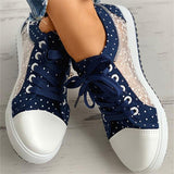 Purpdrank - Light Blue Fashion Casual Bandage Patchwork See-through Round Comfortable Flats Shoes